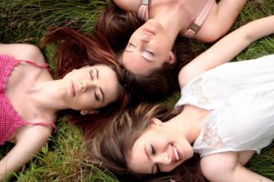 friends enjoying the sun